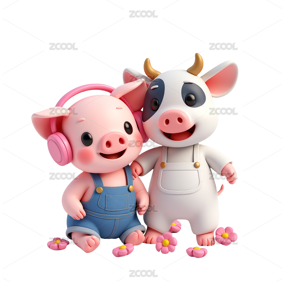 「愛」 520 情人節(jié) 七夕小豬小牛？（主預(yù)覽-9950228） - 未分類 - 站酷設(shè)計師孫無力原創(chuàng)素材 - 站酷ZCOOL