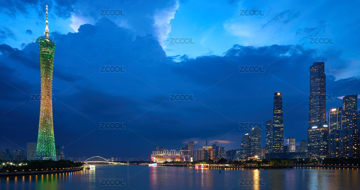 夜晚廣州塔小蠻腰初亮燈，照耀珠江兩岸風景（主預覽-2506557） - 未分類 - 站酷設計師楊大文原創(chuàng)素材 - 站酷ZCOOL