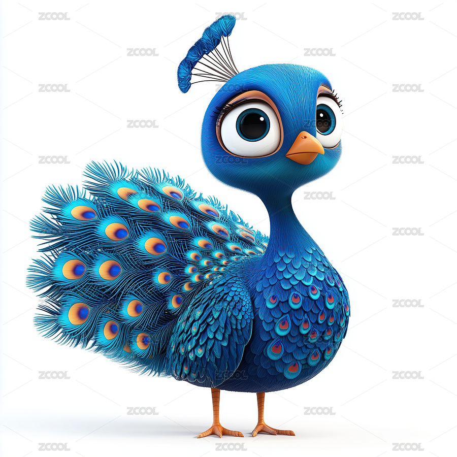 3D可愛(ài)孔雀插畫(huà)（主預(yù)覽-8124065） - 未分類 - 站酷設(shè)計(jì)師eightgold原創(chuàng)素材 - 站酷ZCOOL