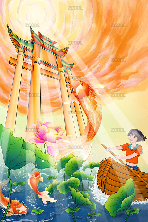 鱼跃龙门（主预览-4320363） - 未分类 - 站酷设计师醉颜挑灯听雨原创素材 - 站酷ZCOOL