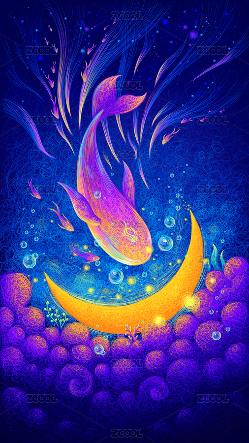 鯨魚線圈插畫（主預(yù)覽-8582090） - 未分類 - 站酷設(shè)計(jì)師H又又原創(chuàng)素材 - 站酷ZCOOL