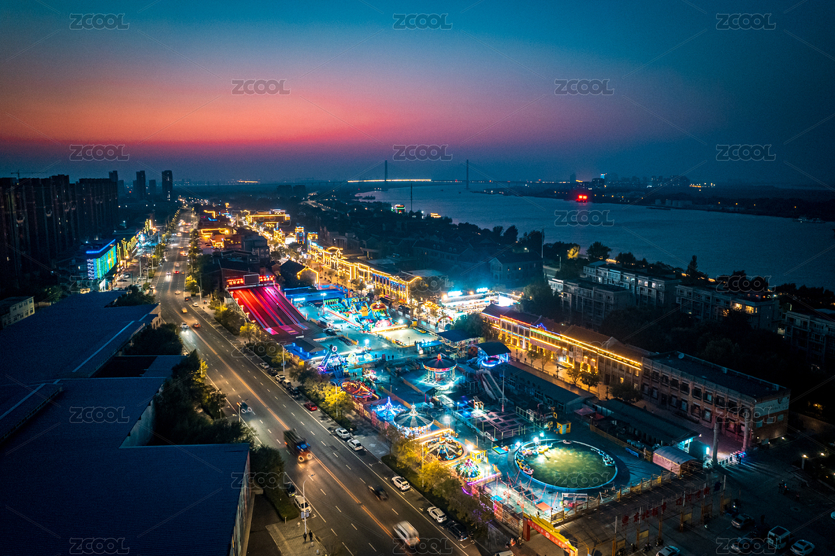 遼寧營口老街城市夜景航拍（主預(yù)覽-9021872） - 未分類 - 站酷設(shè)計師夢游前生原創(chuàng)素材 - 站酷ZCOOL