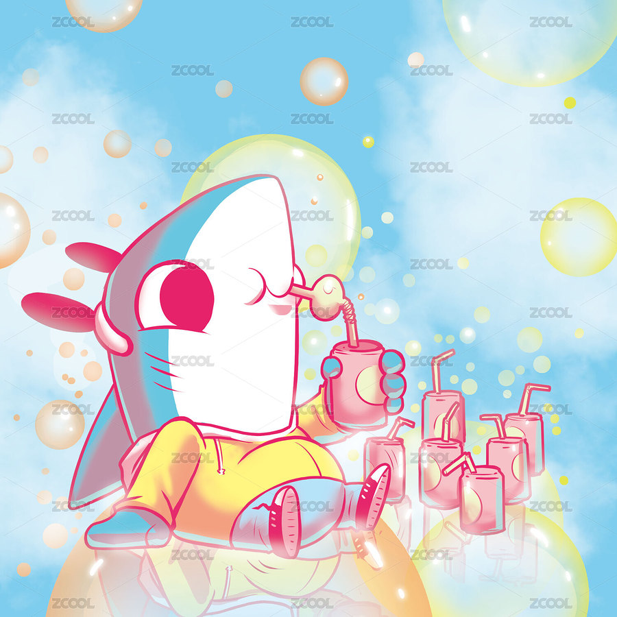 喝可樂的鯊魚（主預(yù)覽-5284233） - 未分類 - 站酷設(shè)計(jì)師skysunnymq原創(chuàng)素材 - 站酷ZCOOL