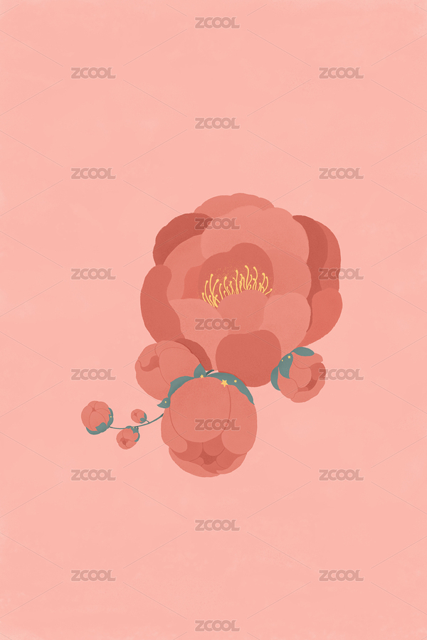 十二月花插畫系列之冬一月梅花無人版（主預覽-7090373） - 未分類 - 站酷設計師一顆是良丶原創(chuàng)素材 - 站酷ZCOOL