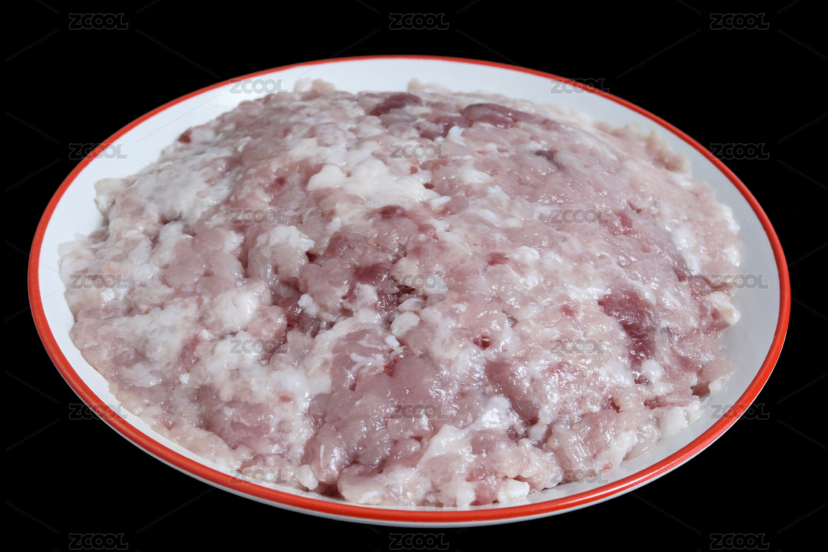 黑色背景上的一盤子新鮮食材豬肉餡餃子餡（主預覽-11030186） - 未分類 - 站酷設計師Luo_菁原創(chuàng)素材 - 站酷ZCOOL