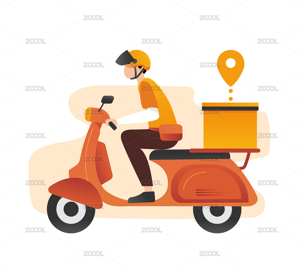 快遞小哥騎手騎車送外賣快遞插畫（主預(yù)覽-5048281） - 未分類 - 站酷設(shè)計(jì)師somni原創(chuàng)素材 - 站酷ZCOOL