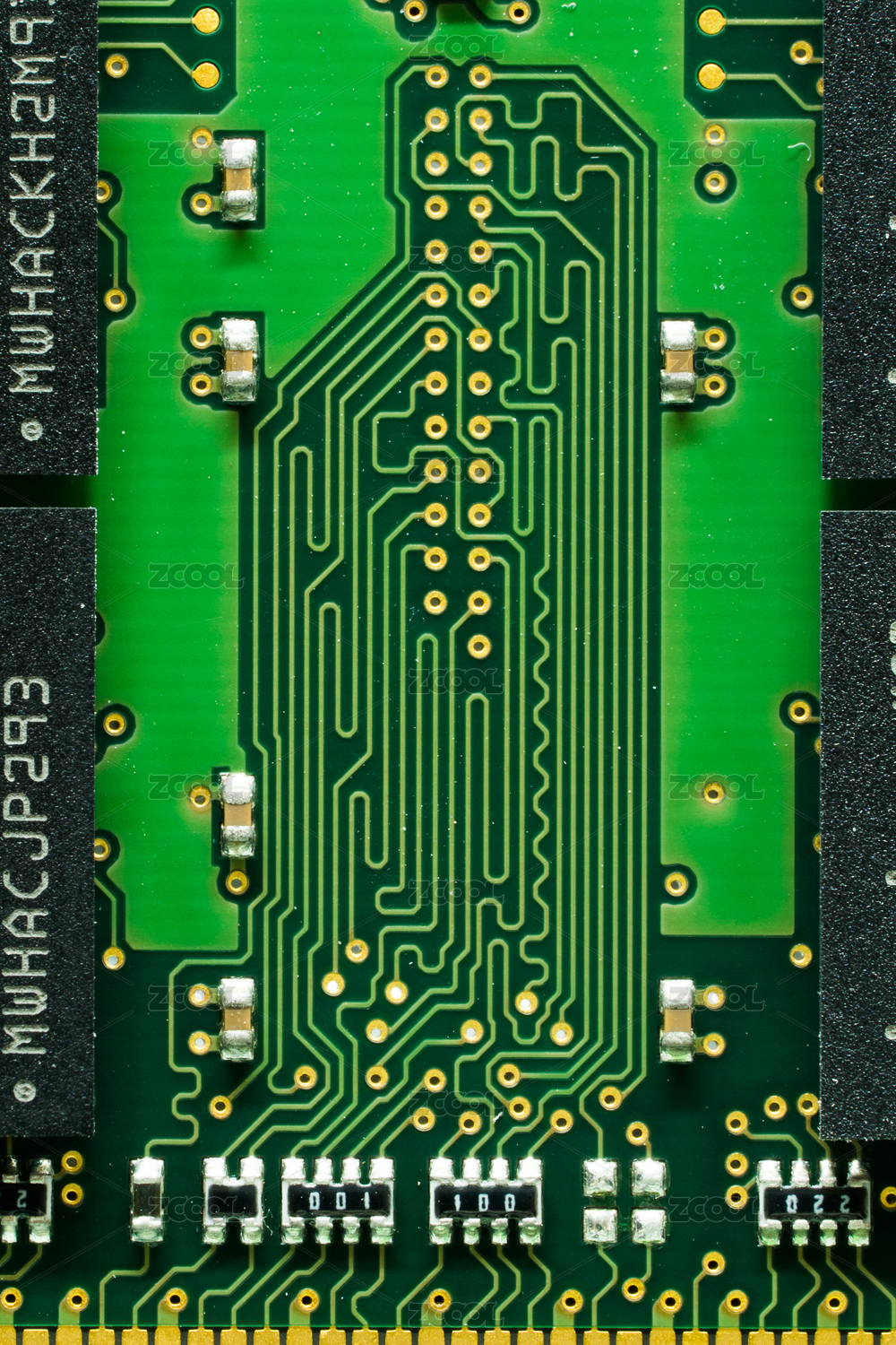 Electronic chips mounted on motherboard