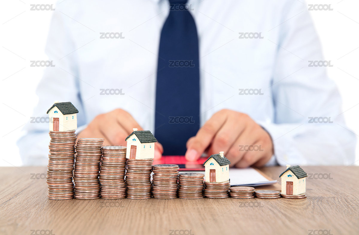 投資者在一排美元硬幣前使用計(jì)算器制定炒房計(jì)劃（主預(yù)覽-6579747） - 未分類 - 站酷設(shè)計(jì)師小羽怪原創(chuàng)素材 - 站酷ZCOOL