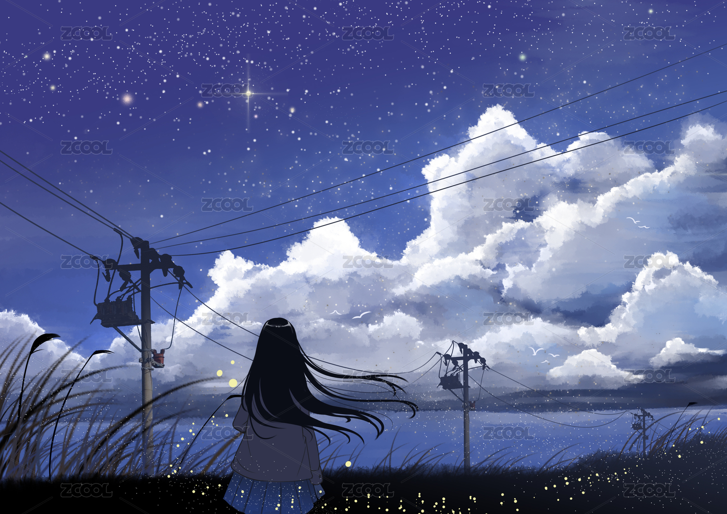 动漫壁纸星空