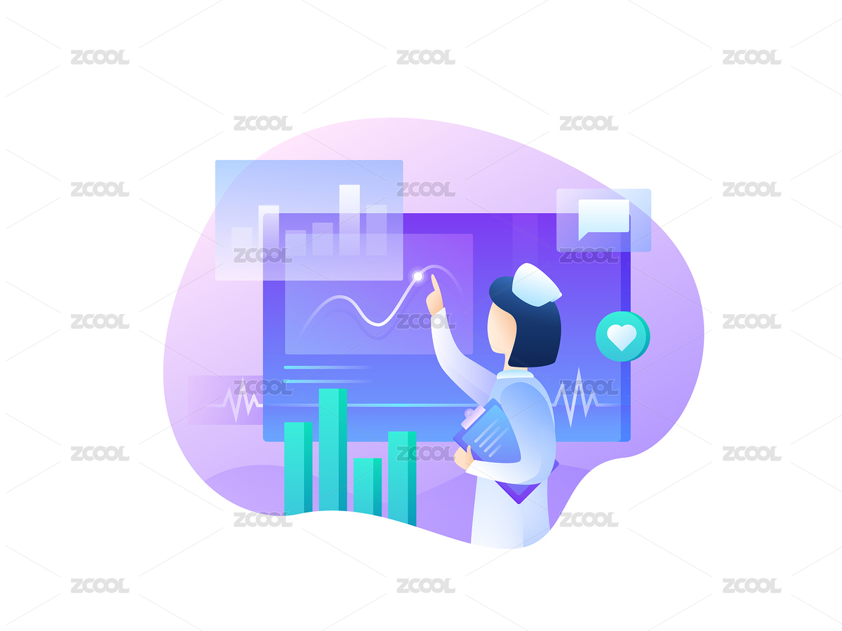 顧客健康數(shù)據(jù)示意預覽插畫設(shè)計（主預覽-412439） - 未分類 - 站酷設(shè)計師好吃的蛋黃醬原創(chuàng)素材 - 站酷ZCOOL