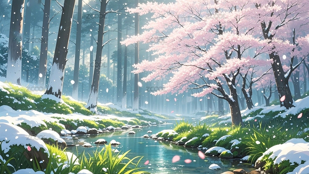 唯美浪漫櫻花雪景（主預覽-2999987） - 未分類 - 站酷設(shè)計師智啟萬物原創(chuàng)素材 - 站酷ZCOOL