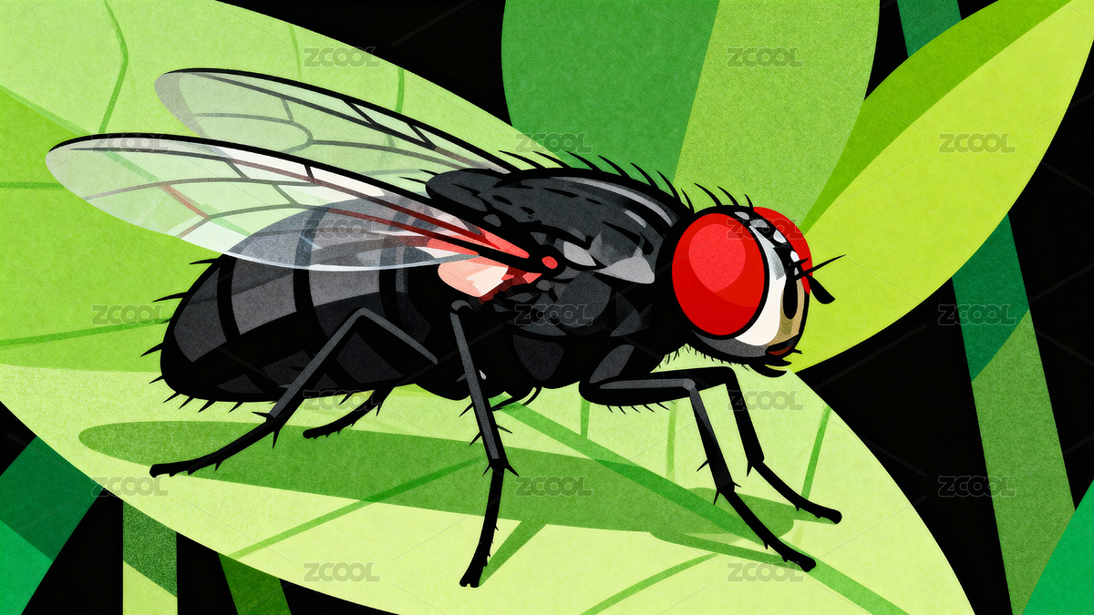 紅色復(fù)眼蒼蠅棲息綠葉之上（主預(yù)覽-12073185） - 未分類 - 站酷設(shè)計(jì)師愛吃火鍋的西瓜原創(chuàng)素材 - 站酷ZCOOL