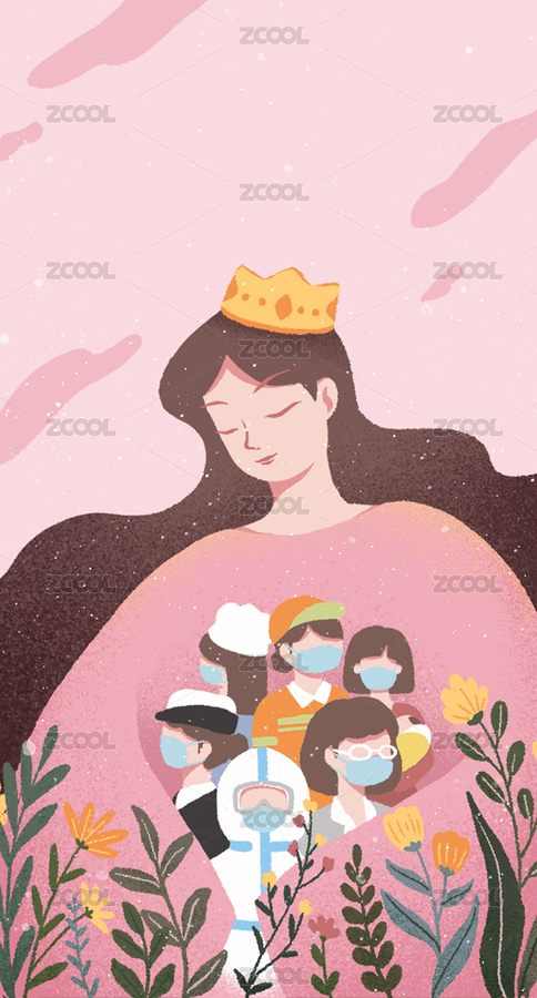 妇女节女王节女神节扁平女性爱意关怀粉色（主预览-3716389） - 未分类 - 站酷设计师鹿日LURI原创素材 - 站酷ZCOOL