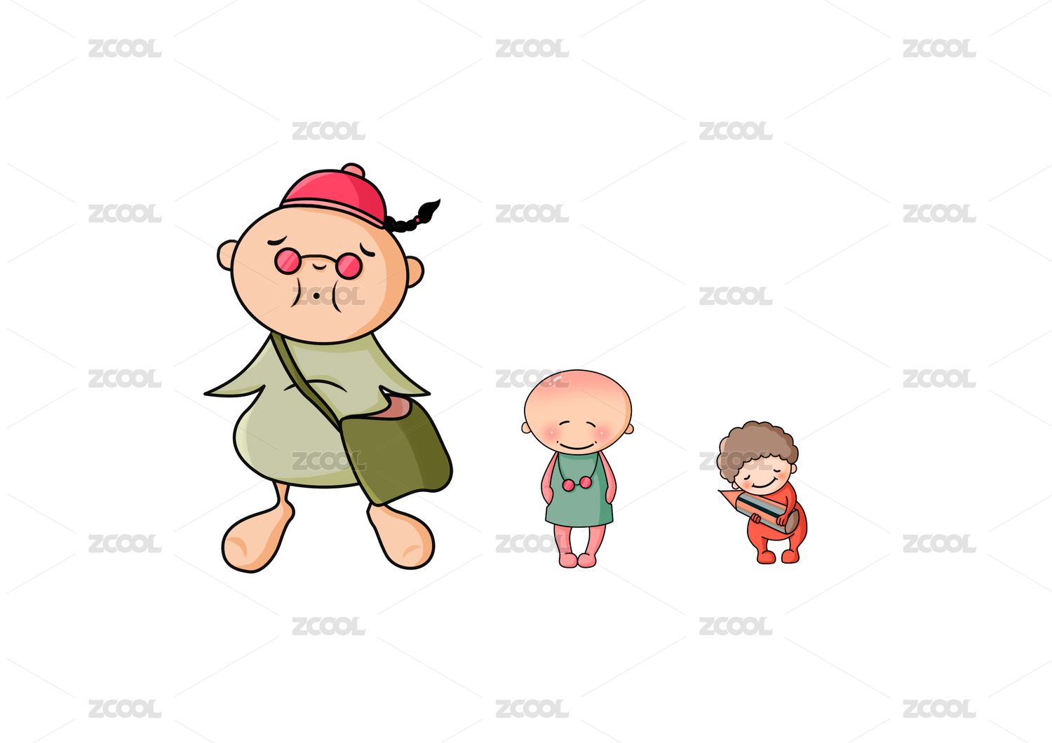 三个从高到低并排站在一起的人