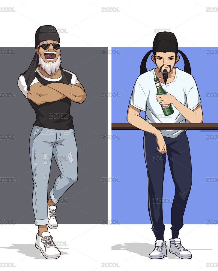 诗人穿越记-孟浩然/李白（主预览-9065531） - 未分类 - 站酷设计师犬斯基原创素材 - 站酷ZCOOL