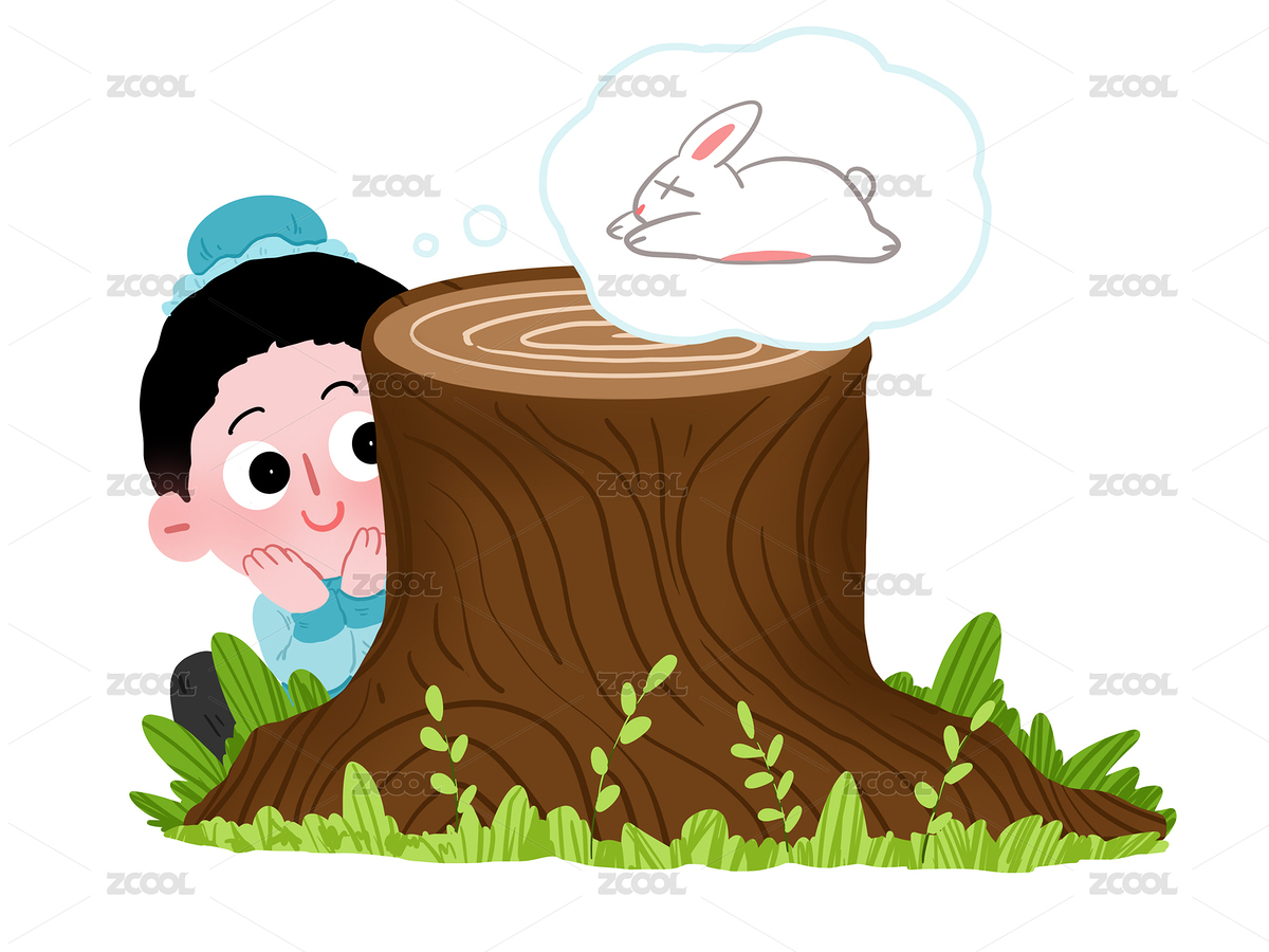 成语故事守株待兔古装男士守着木桩等待兔（主预览-8939476） - 未分类 - 站酷设计师h5efD8cyQR原创素材 - 站酷ZCOOL