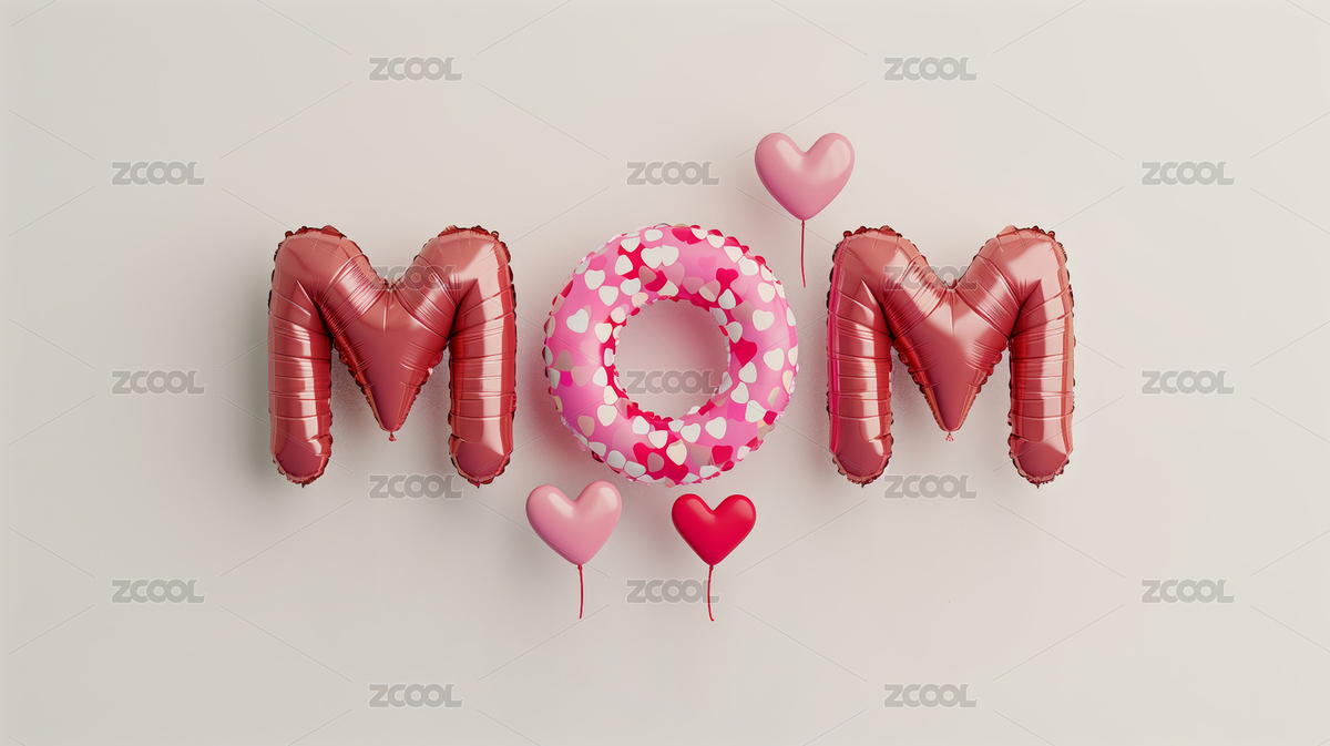 母亲节mom英文气球背景（主预览-5356624） - 未分类 - 站酷设计师风车车同学原创素材 - 站酷ZCOOL