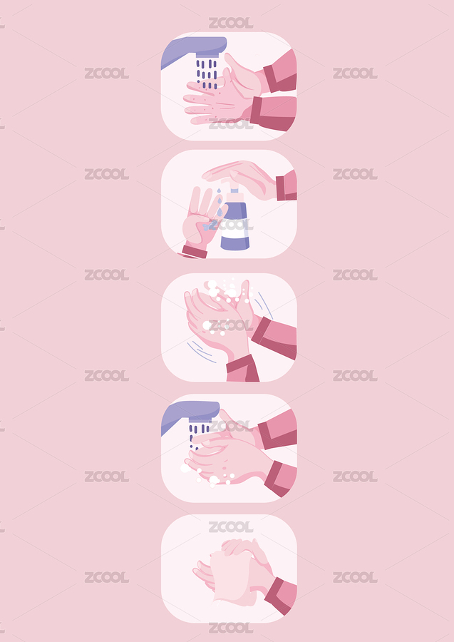 洗手步骤消毒卫生习惯（主预览-6714138） - 未分类 - 站酷设计师Connie康妮原创素材 - 站酷ZCOOL