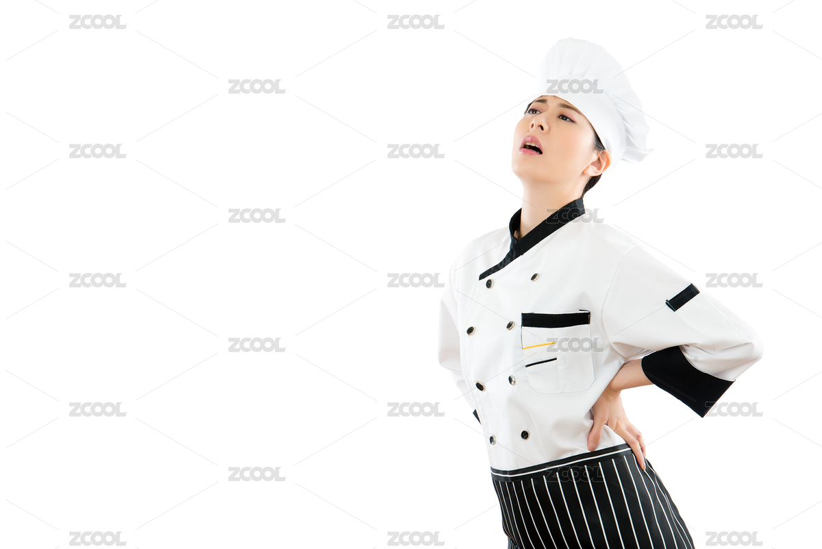 美女廚師長(zhǎng)，整天工作，覺(jué)得累了，回來(lái)痛苦。隔絕在白色背景。職業(yè)和行業(yè)的工作理念。（主預(yù)覽-5007872） - 未分類(lèi) - 站酷設(shè)計(jì)師PRImageFactory原創(chuàng)素材 - 站酷ZCOOL