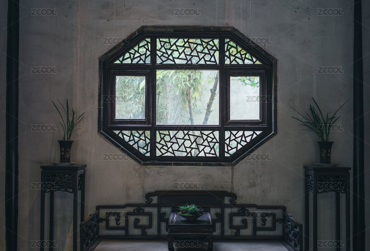 江蘇省蘇州市拙政園，蘇式園林窗戶里的竹林（主預覽-5864935） - 未分類 - 站酷設計師漢大將軍袁紹原創(chuàng)素材 - 站酷ZCOOL