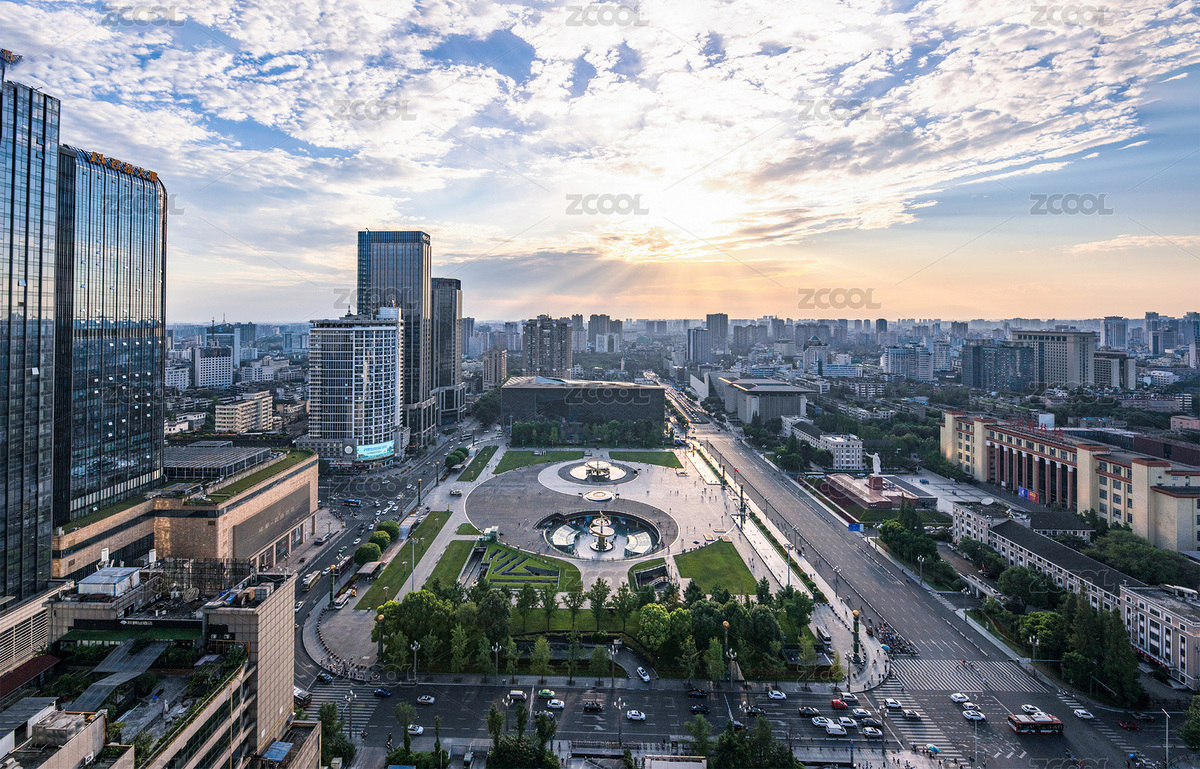 俯瞰繁華的成都市天府廣場風光（主預覽-4811149） - 未分類 - 站酷設計師漢大將軍袁紹原創(chuàng)素材 - 站酷ZCOOL