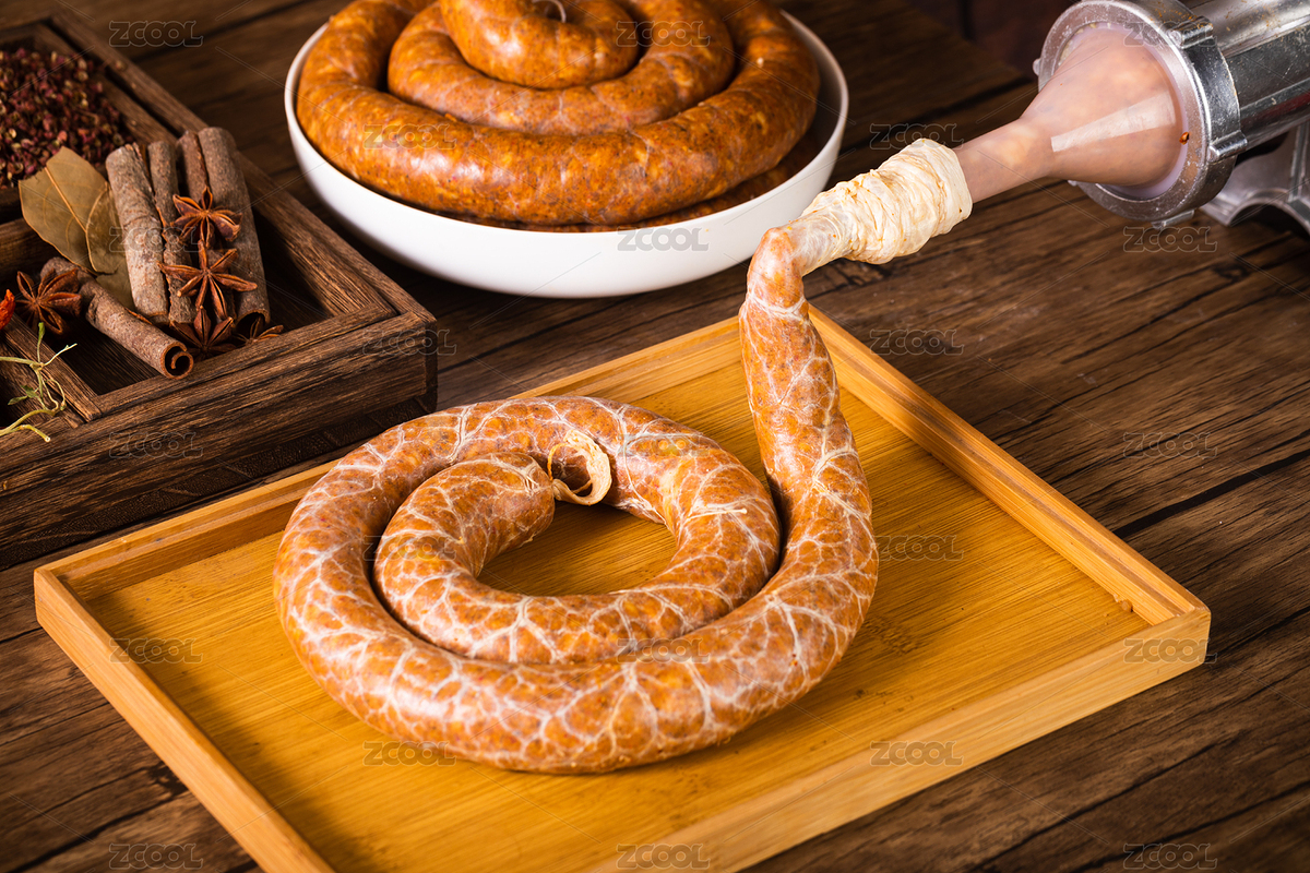 复古场景中正在从灌肠机中制作的传统香肠（主预览-5282295） - 未分类 - 站酷设计师铁棍山药芝麻片原创素材 - 站酷ZCOOL