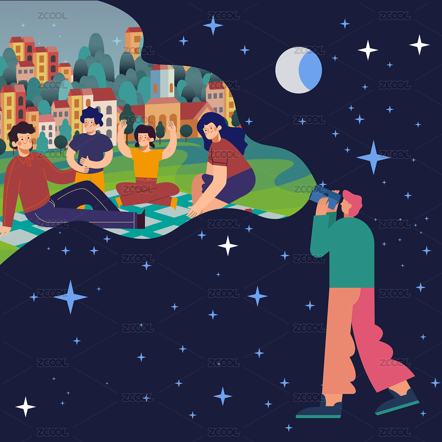 星空下回憶快樂生活（主預(yù)覽-6810037） - 未分類 - 站酷設(shè)計師KANLIU原創(chuàng)素材 - 站酷ZCOOL