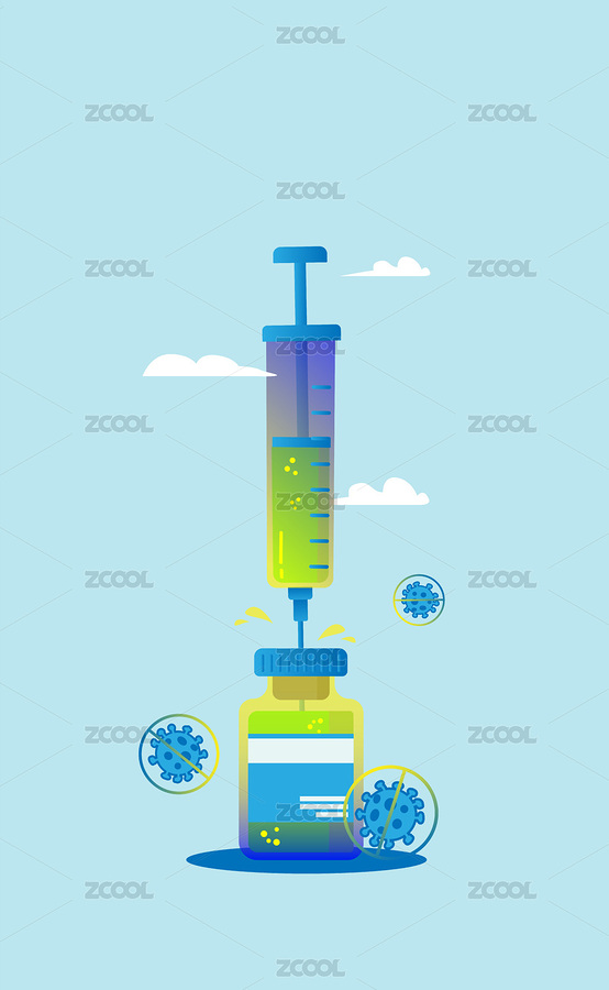 針管插進(jìn)疫苗藥瓶抵抗病毒保衛(wèi)藍(lán)天白云（主預(yù)覽-6447354） - 未分類 - 站酷設(shè)計(jì)師菲呀FY原創(chuàng)素材 - 站酷ZCOOL