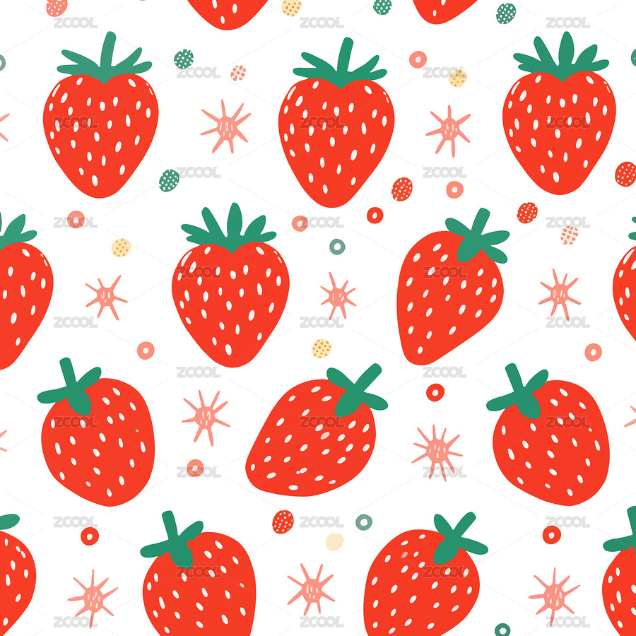 草莓图案爱心印花素材贴纸文创家纺壁纸（主预览-1140441） - 未分类 - 站酷设计师狂野设计素材库原创素材 - 站酷ZCOOL