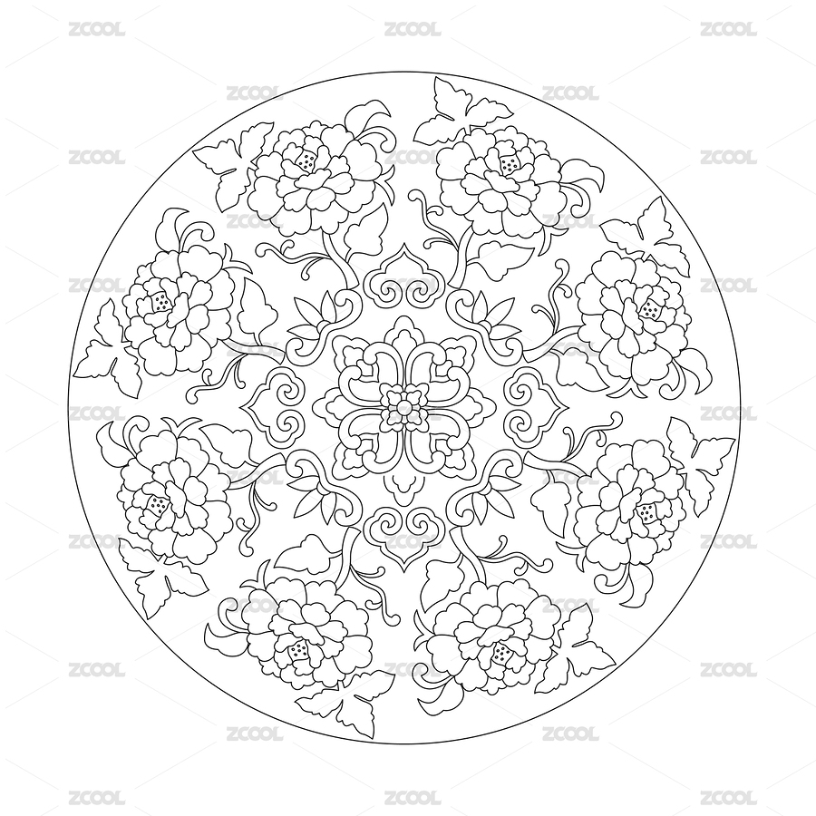 中國(guó)傳統(tǒng)紋樣寶相花紋（主預(yù)覽-5219833） - 未分類 - 站酷設(shè)計(jì)師jingzheer原創(chuàng)素材 - 站酷ZCOOL