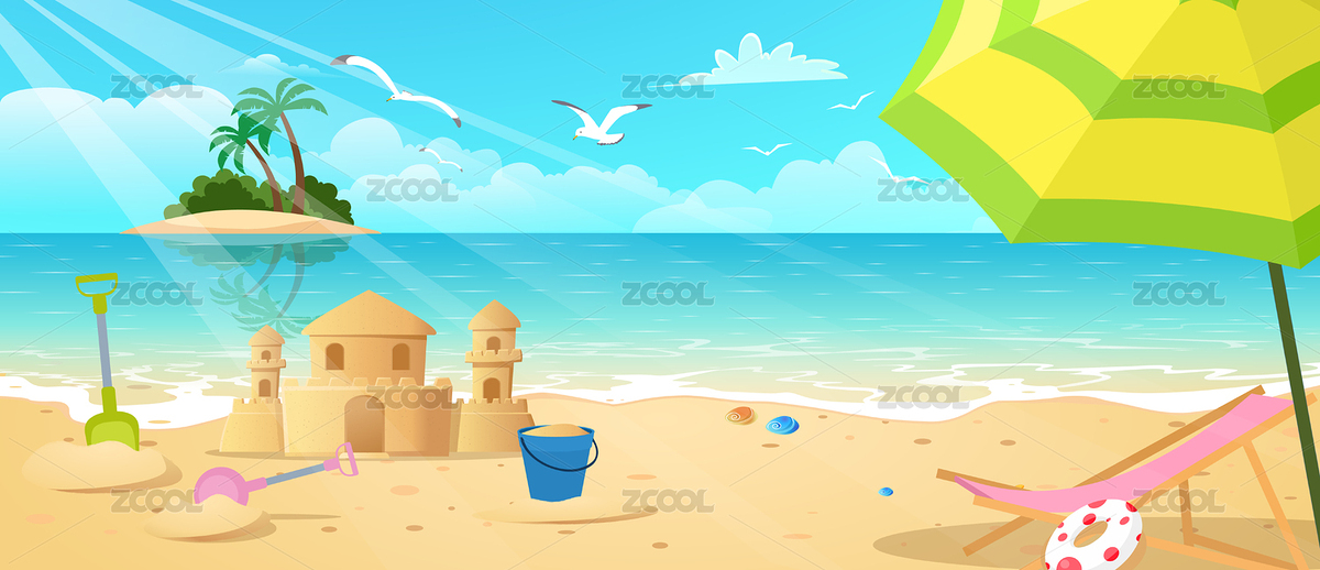 度假旅行海边风景自然风光矢量插画（主预览-3233553） - 未分类 - 站酷设计师yi_xin原创素材 - 站酷ZCOOL
