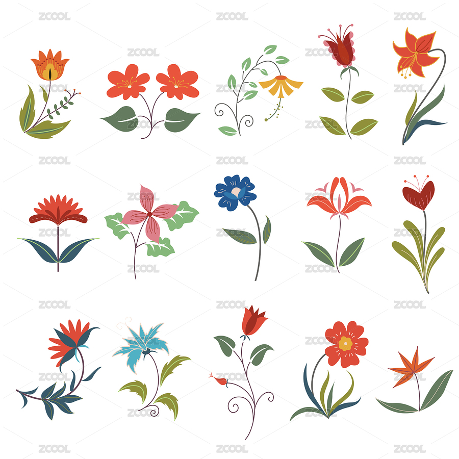 手繪植物花朵裝飾（主預(yù)覽-3412128） - 未分類 - 站酷設(shè)計師七月和笠原創(chuàng)素材 - 站酷ZCOOL