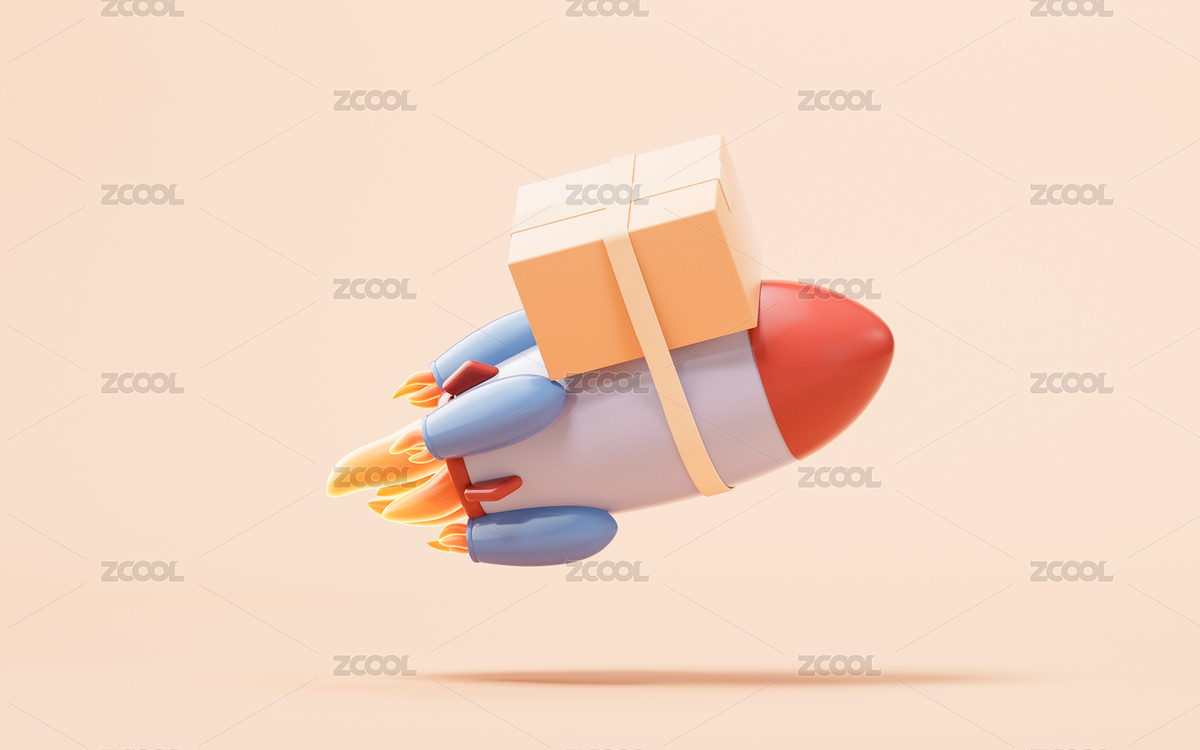 火箭与物流运输3D渲染（主预览-3912455） - 未分类 - 站酷设计师VinkFan原创素材 - 站酷ZCOOL