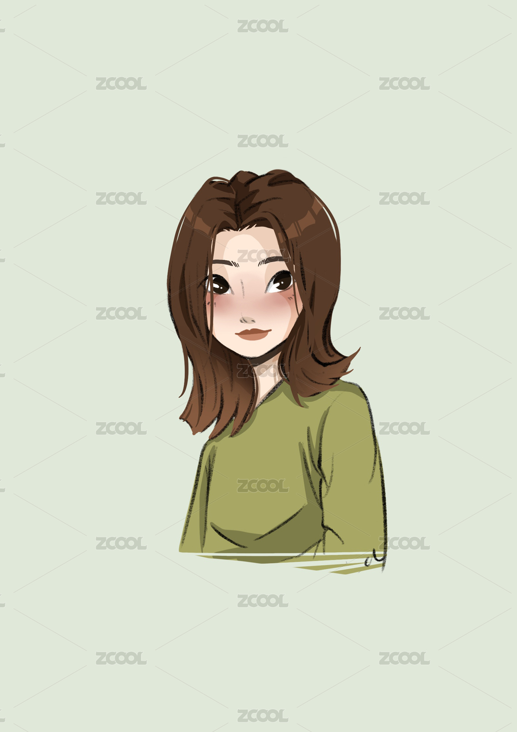 美丽的女性人物动漫插画