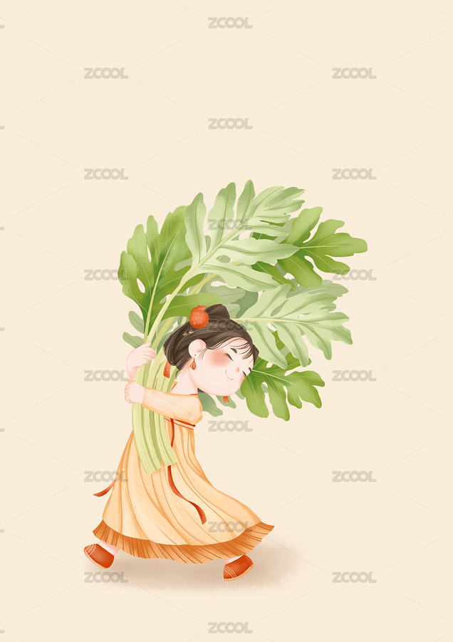 端午運艾草小人插畫（主預覽-8377785） - 未分類 - 站酷設計師PIA囗o原創(chuàng)素材 - 站酷ZCOOL