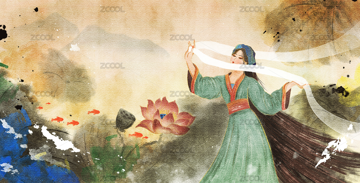 西施浣纱（主预览-5976731） - 未分类 - 站酷设计师画画的豆芽原创素材 - 站酷ZCOOL