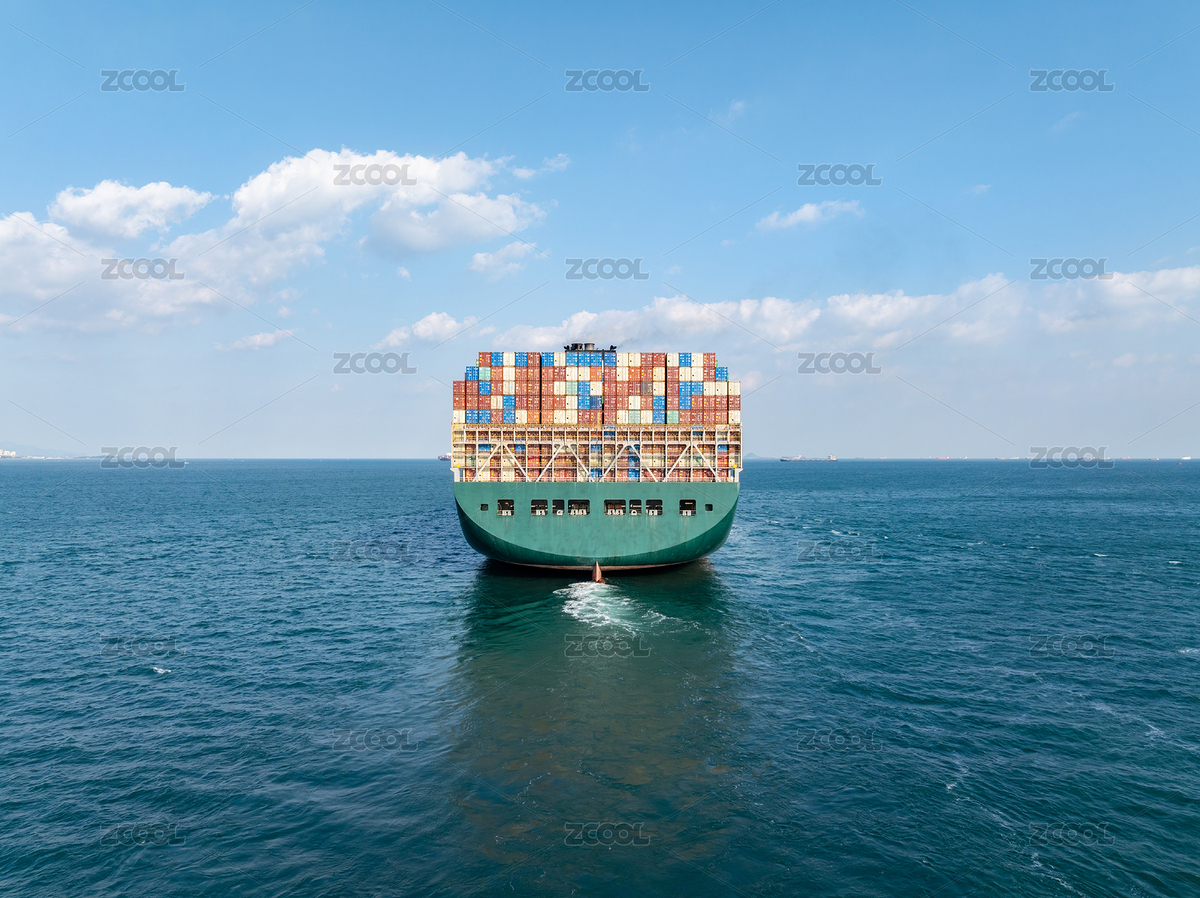 后視圖：航行中的大型滿載的集裝箱船（主預(yù)覽-11633614） - 未分類 - 站酷設(shè)計師webstar15原創(chuàng)素材 - 站酷ZCOOL