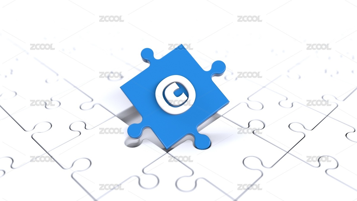 三维渲染拼图板块上的知识产权符号（主预览-8634620） - 未分类 - 站酷设计师开开心心画图原创素材 - 站酷ZCOOL