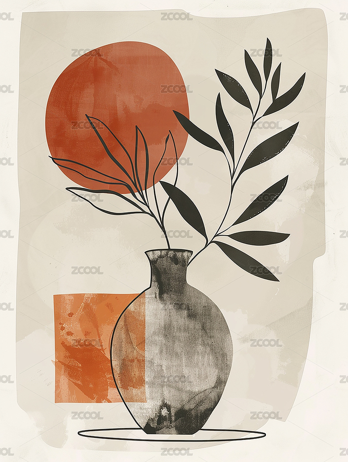 莫兰迪配色简约花瓶装饰画（主预览-5227338） - 未分类 - 站酷设计师小山插画原创素材 - 站酷ZCOOL