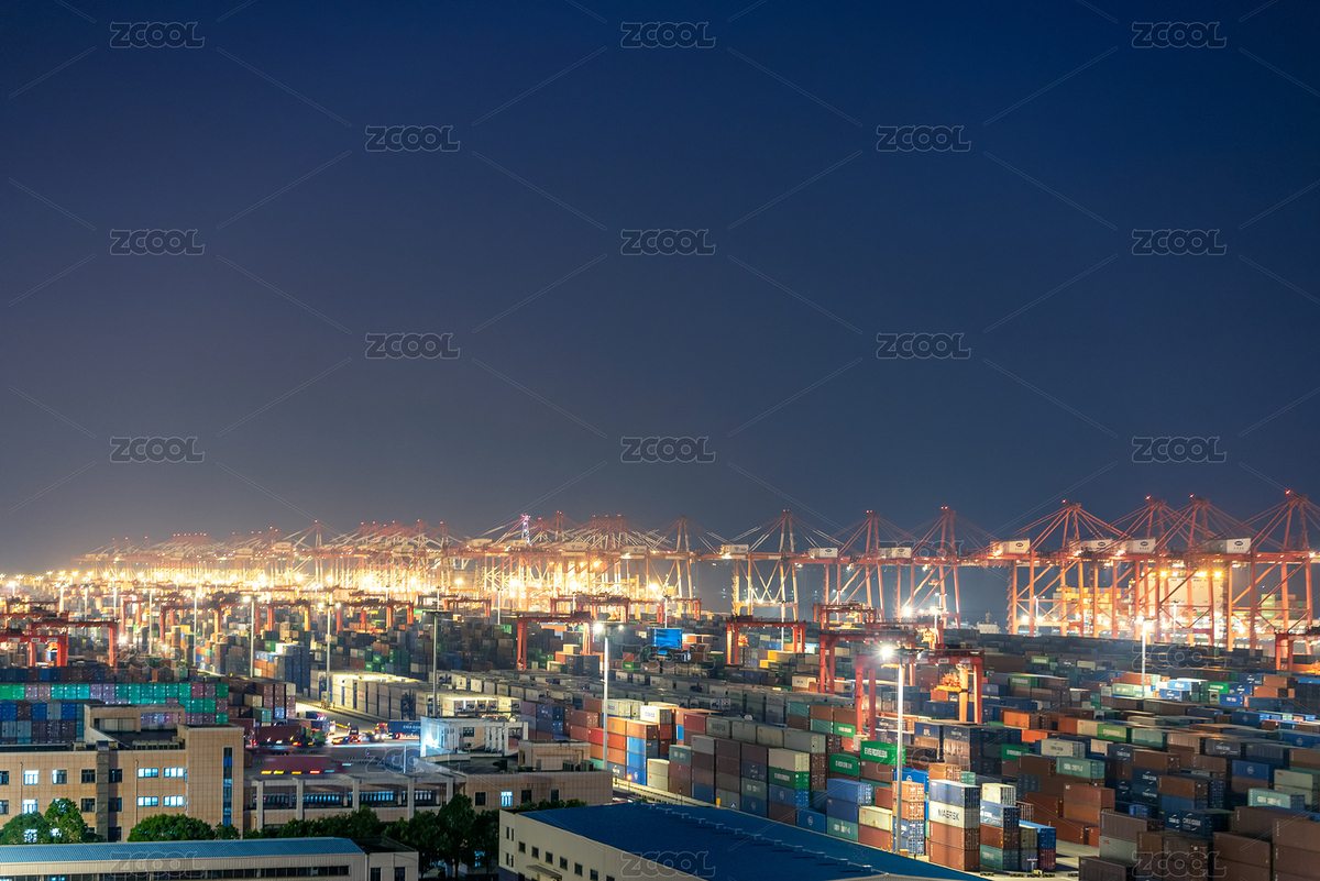 上海洋山港夜色風光（主預覽-8031268） - 未分類 - 站酷設計師一根玉米原創(chuàng)素材 - 站酷ZCOOL