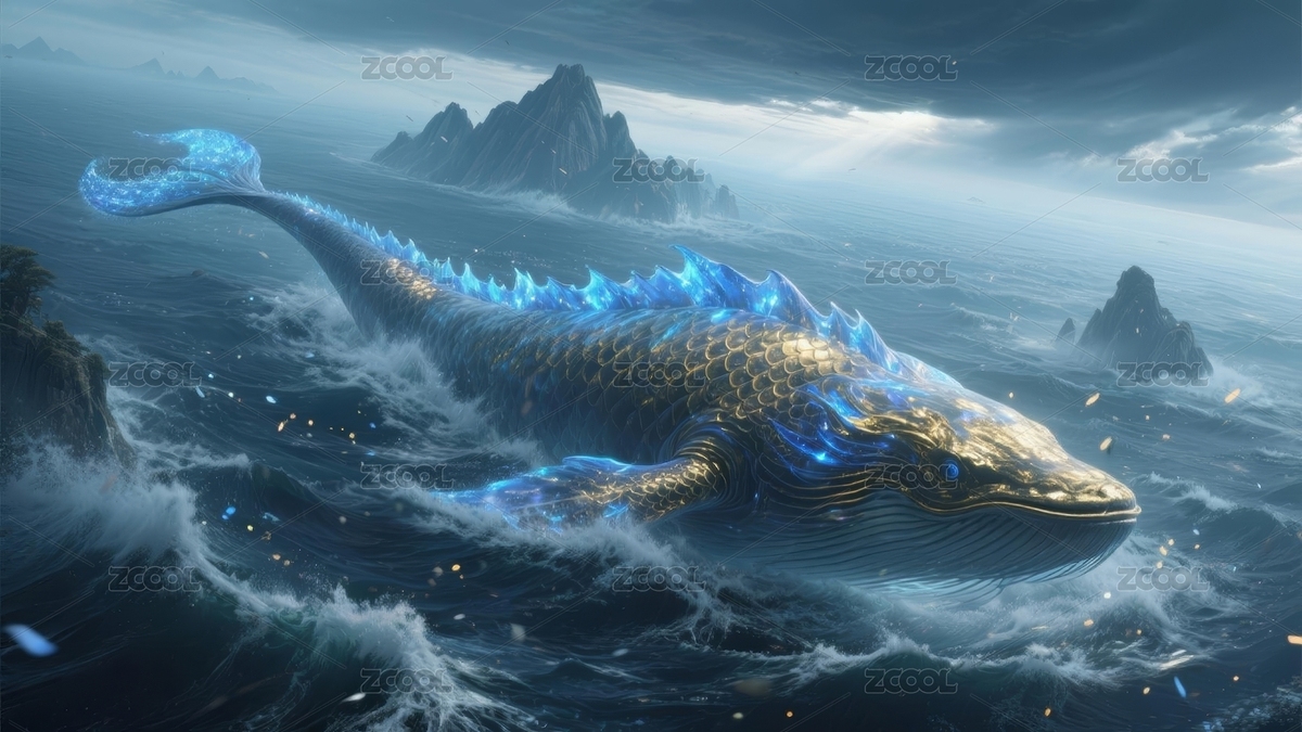 巨鯨奇幻感海洋場景（主預(yù)覽-10596689） - 未分類 - 站酷設(shè)計(jì)師橘貓視覺原創(chuàng)素材 - 站酷ZCOOL
