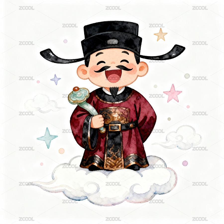 财神穿着官服站在云上（主预览-12273835） - 未分类 - 站酷设计师狂野设计素材库原创素材 - 站酷ZCOOL
