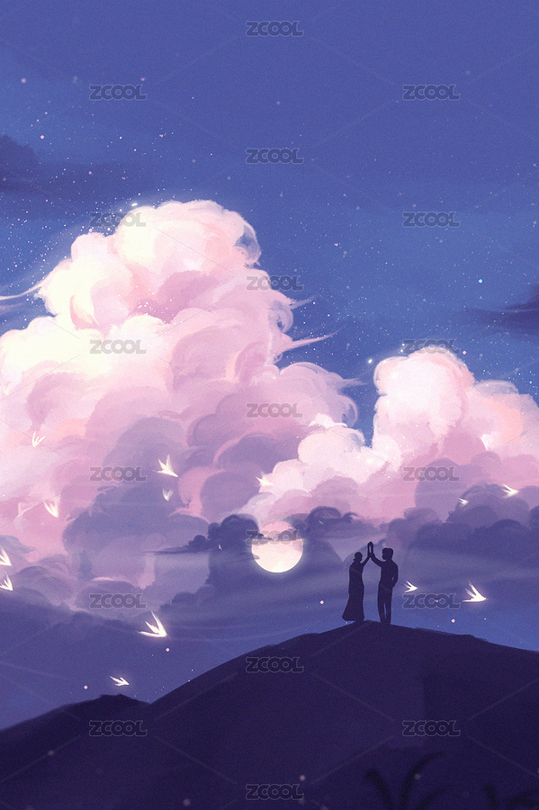 唯美治愈月下舞動的情侶（主預(yù)覽-4962469） - 未分類 - 站酷設(shè)計師冰小凝原創(chuàng)素材 - 站酷ZCOOL