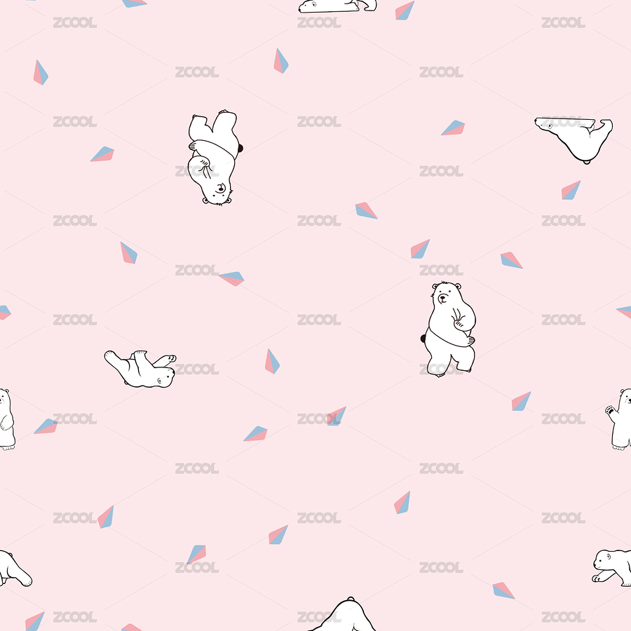ins清新北歐風(fēng)卡通白熊幾何無縫印花背景（主預(yù)覽-973128） - 未分類 - 站酷設(shè)計師weili623原創(chuàng)素材 - 站酷ZCOOL