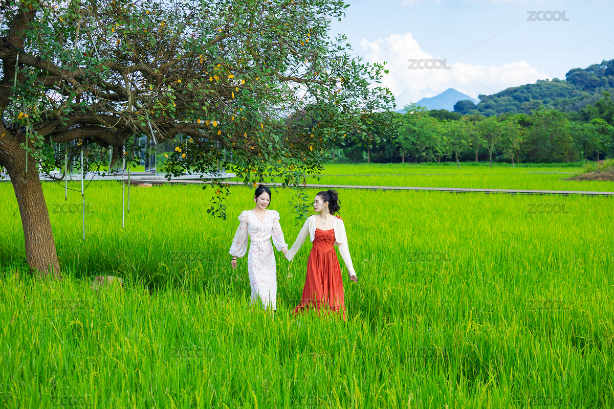 女性姐妹在稻田里游玩（主預(yù)覽-8767614） - 未分類 - 站酷設(shè)計(jì)師Candy_GG原創(chuàng)素材 - 站酷ZCOOL