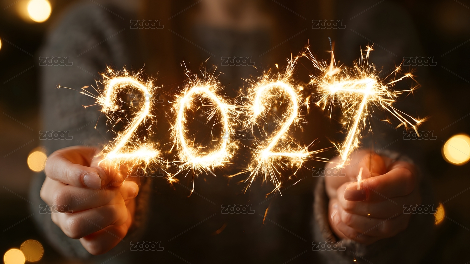 夜晚手持2027数字火花人像摄影高清图