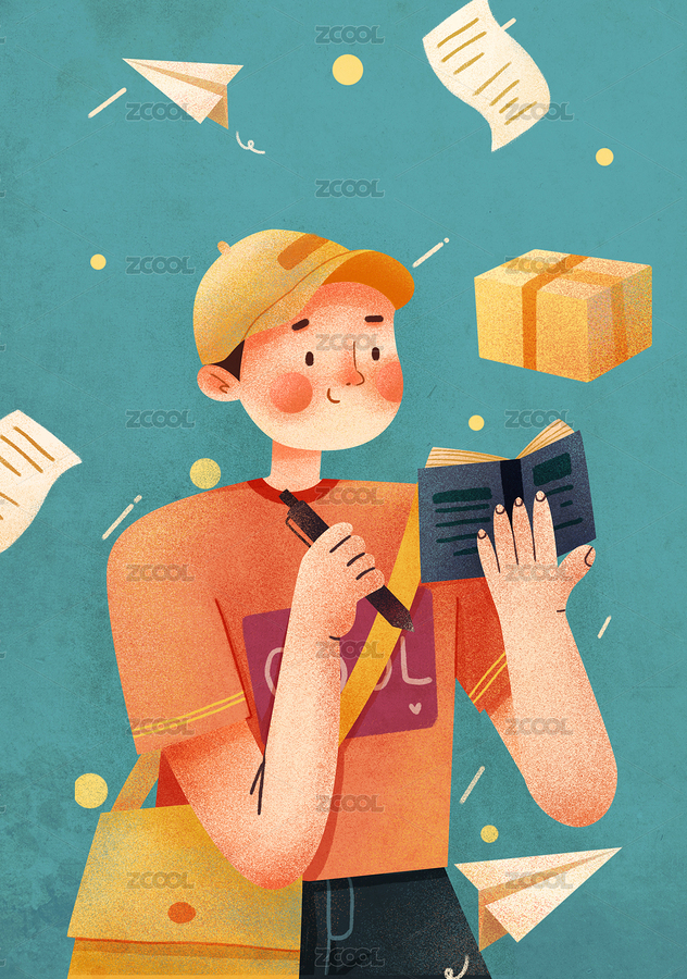 記筆記的快遞小哥，板繪（主預(yù)覽-7180813） - 未分類 - 站酷設(shè)計(jì)師布丁Linh原創(chuàng)素材 - 站酷ZCOOL