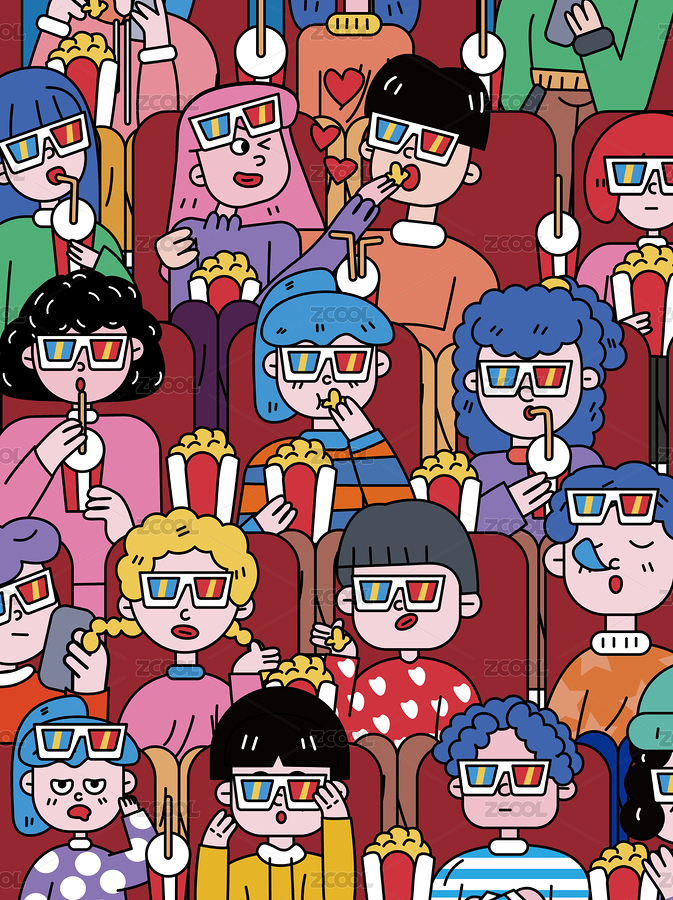 看电影的人群（主预览-4820949） - 未分类 - 站酷设计师咸鱼进脑袋原创素材 - 站酷ZCOOL