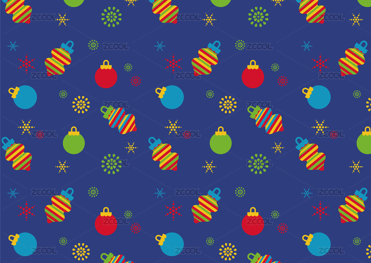 蓝底圣诞球元素无缝连续底纹图案（主预览-8302495） - 未分类 - 站酷设计师颖子芳原创素材 - 站酷ZCOOL