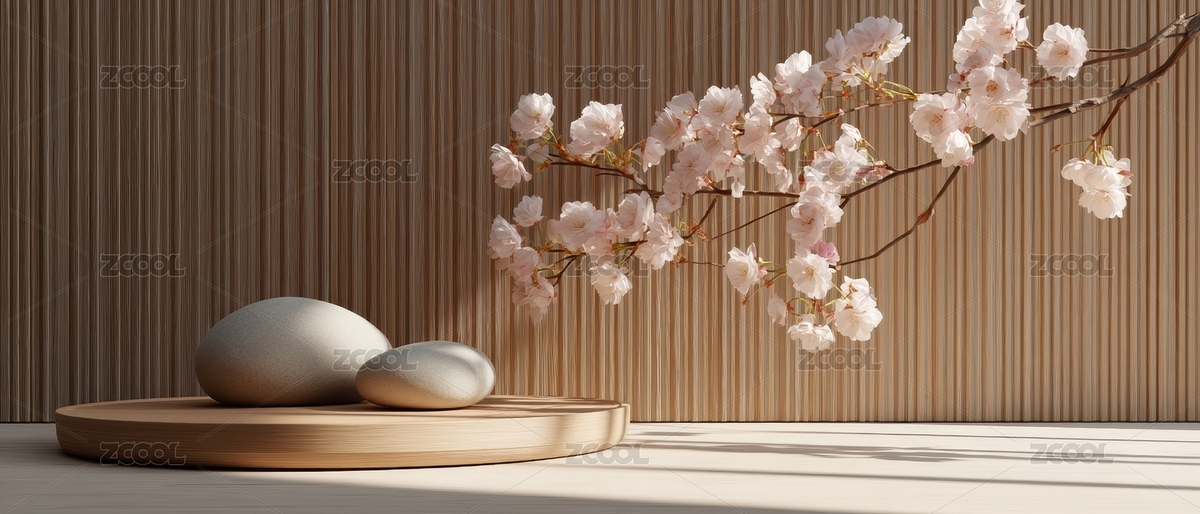 樱花枝与禅意石的静谧之美（主预览-11434225） - 未分类 - 站酷设计师Rimage原创素材 - 站酷ZCOOL